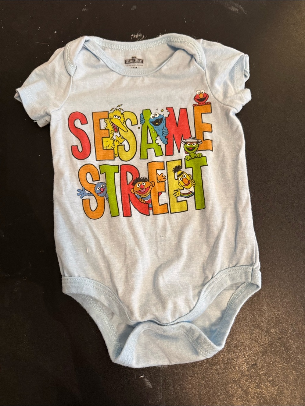Sesame Street Light Blue Graphic Baby One-Pieced 12month